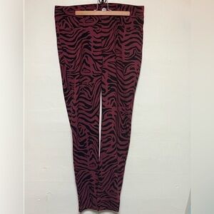 Seven Zebra print stretch pants with zipper and Buttons size 10